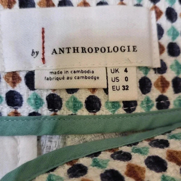 Anthropologie High Waist Multicolored Cotton Blend Georgie Scalloped Shorts(4) - Picture 9 of 11